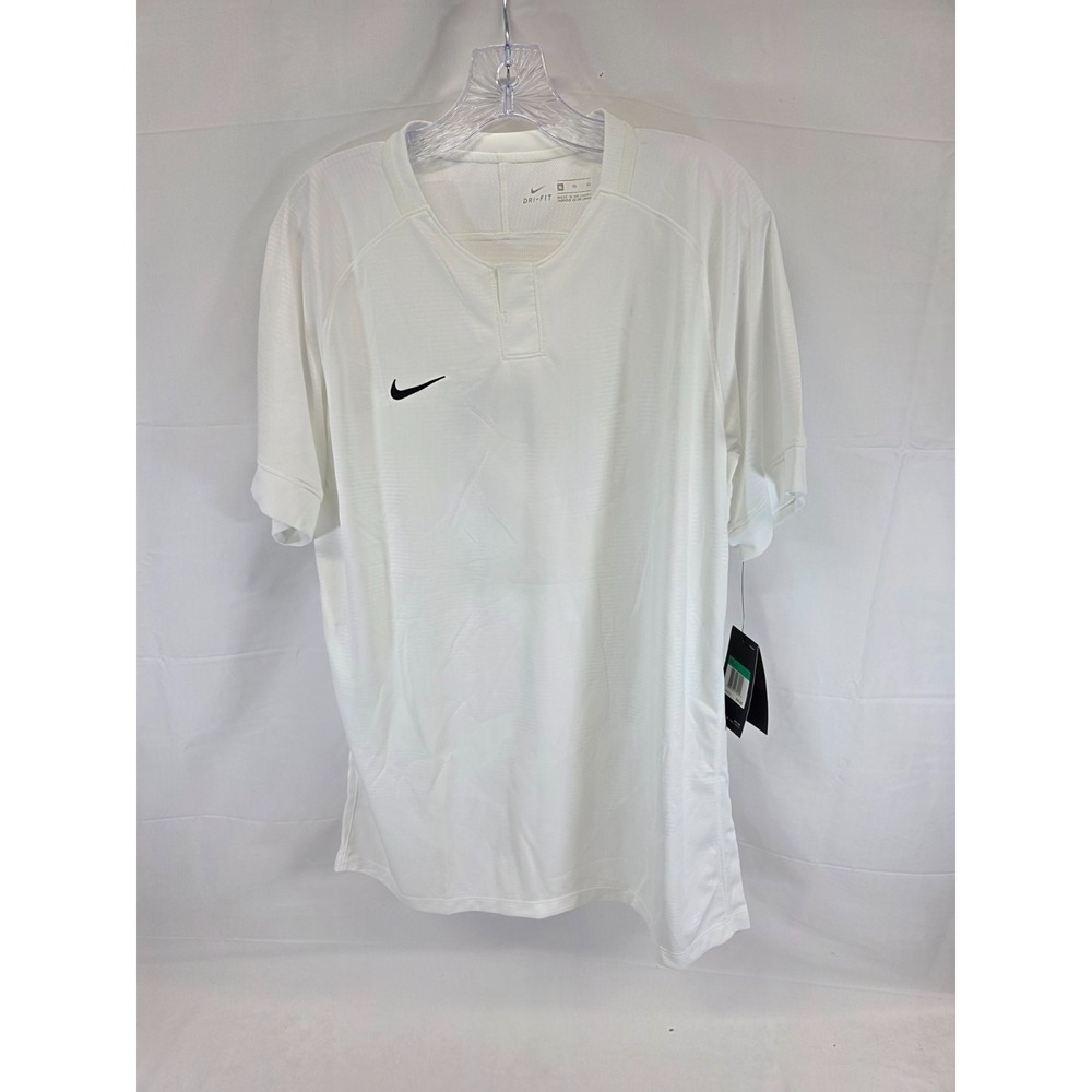 Nike Dri-FIT Soccer Jersey Mens XL White Short Sleeve Henley Number 2 894085-100